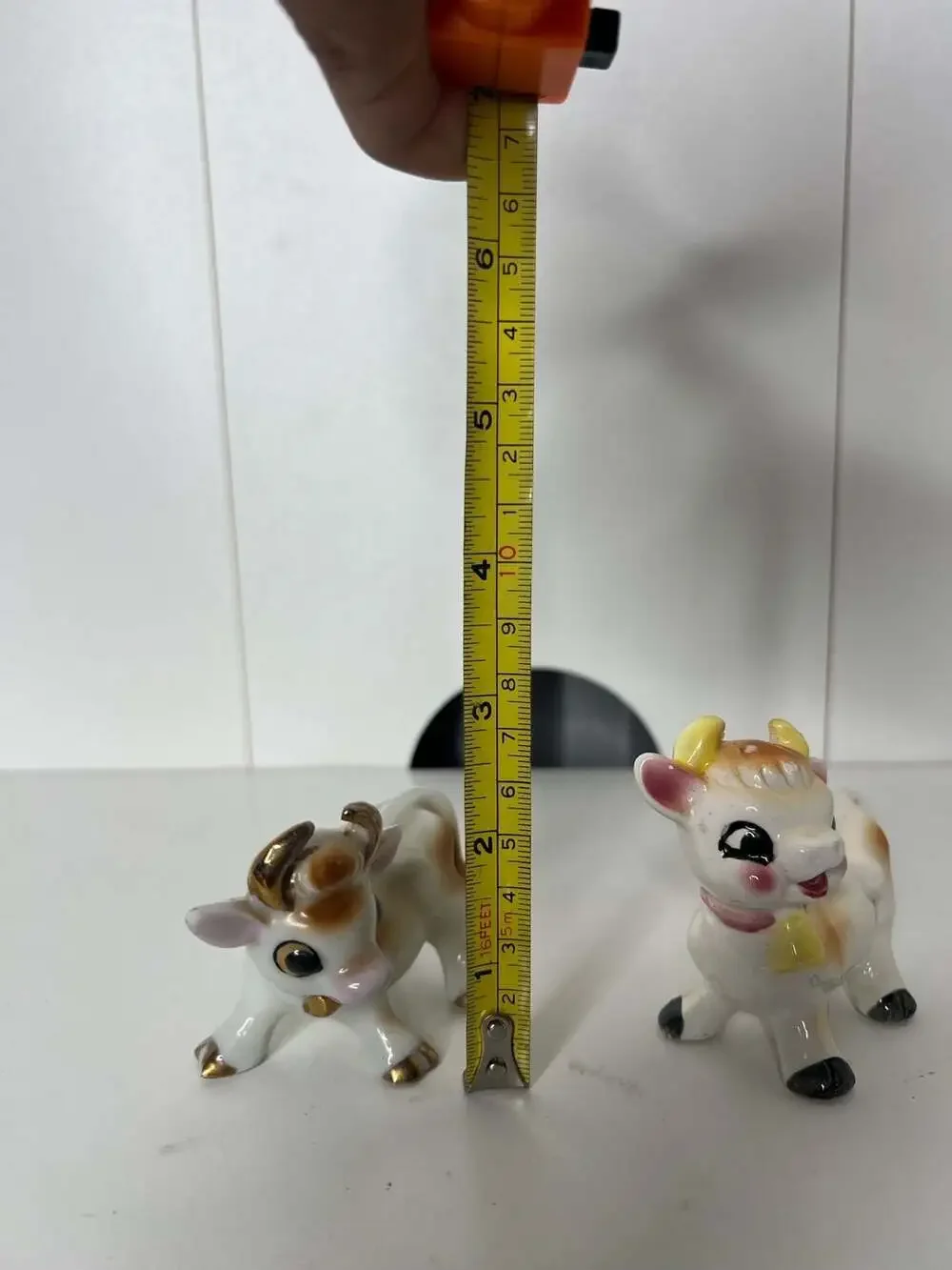 Vintage Anthropomorphic Cow Ceramic Salt and Pepper Shakers Made in Japan